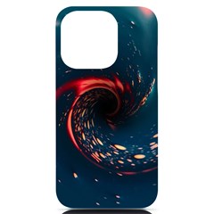 Fluid Swirl Spiral Twist Liquid Abstract Pattern Iphone 14 Pro Black Uv Print Case by Ravend