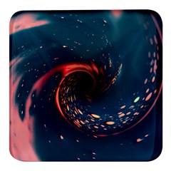 Fluid Swirl Spiral Twist Liquid Abstract Pattern Square Glass Fridge Magnet (4 Pack)