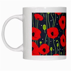 Background Poppies Flowers Seamless Ornamental White Mug by Ravend