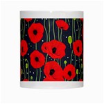 Background Poppies Flowers Seamless Ornamental White Mug Center