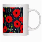 Background Poppies Flowers Seamless Ornamental White Mug Right