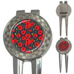 Background Poppies Flowers Seamless Ornamental 3-in-1 Golf Divots Front