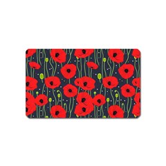 Background Poppies Flowers Seamless Ornamental Magnet (name Card) by Ravend