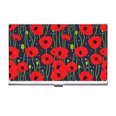 Background Poppies Flowers Seamless Ornamental Business Card Holder by Ravend