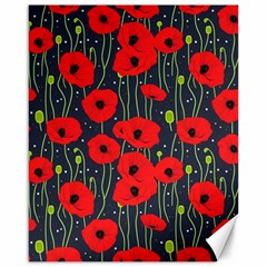 Background Poppies Flowers Seamless Ornamental Canvas 16  X 20  by Ravend