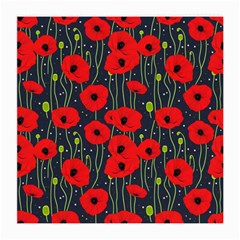 Background Poppies Flowers Seamless Ornamental Medium Glasses Cloth by Ravend