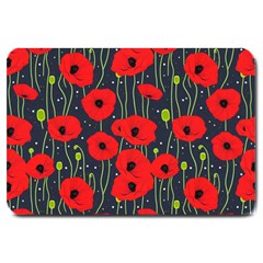 Background Poppies Flowers Seamless Ornamental Large Doormat by Ravend