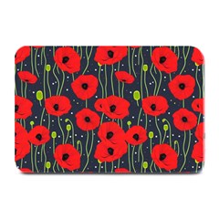 Background Poppies Flowers Seamless Ornamental Plate Mats by Ravend