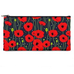 Background Poppies Flowers Seamless Ornamental Pencil Case by Ravend