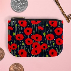 Background Poppies Flowers Seamless Ornamental Mini Coin Purse by Ravend