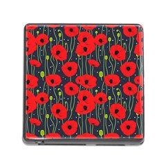 Background Poppies Flowers Seamless Ornamental Memory Card Reader (square 5 Slot) by Ravend