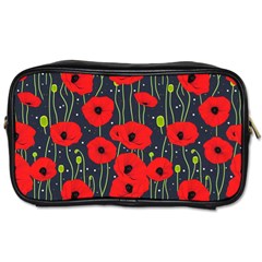 Background Poppies Flowers Seamless Ornamental Toiletries Bag (one Side) by Ravend