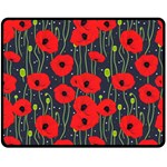 Background Poppies Flowers Seamless Ornamental Fleece Blanket (Medium) 60 x50  Blanket Front