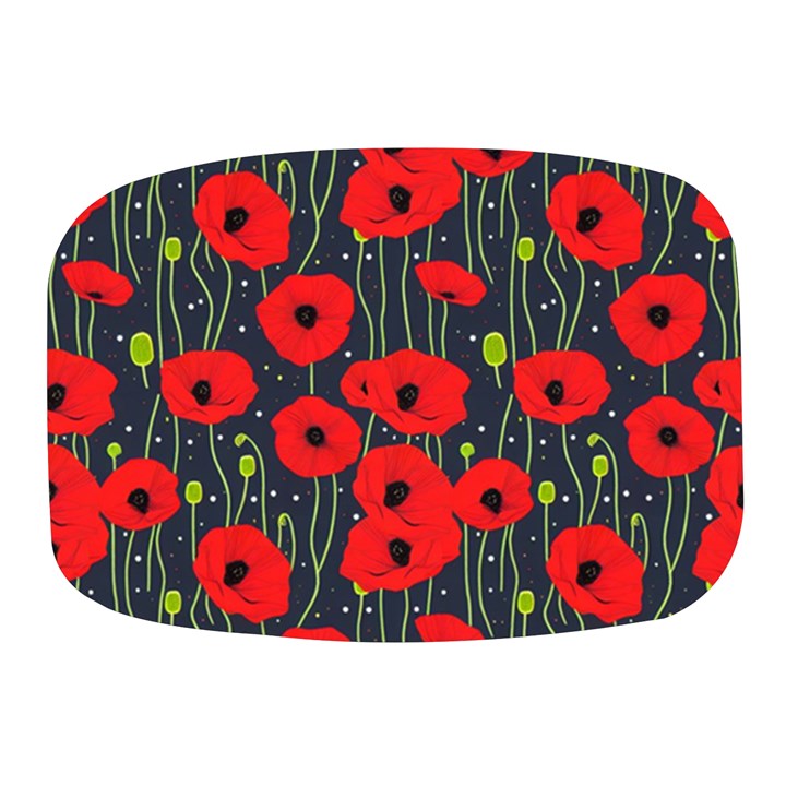 Background Poppies Flowers Seamless Ornamental Mini Square Pill Box