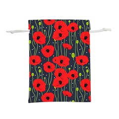 Background Poppies Flowers Seamless Ornamental Lightweight Drawstring Pouch (s) by Ravend