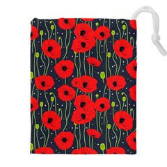 Background Poppies Flowers Seamless Ornamental Drawstring Pouch (5xl) by Ravend