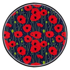 Background Poppies Flowers Seamless Ornamental Wireless Fast Charger(black)