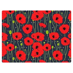 Background Poppies Flowers Seamless Ornamental Premium Plush Fleece Blanket (extra Small) by Ravend