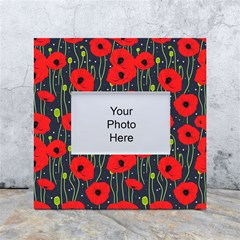 Background Poppies Flowers Seamless Ornamental White Box Photo Frame 4  X 6  by Ravend