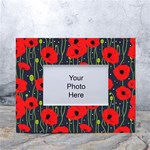 Background Poppies Flowers Seamless Ornamental White Tabletop Photo Frame 4 x6  Front