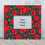 Background Poppies Flowers Seamless Ornamental White Wall Photo Frame 5  x 7  Front