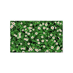 Daisies Clovers Lawn Digital Drawing Background Sticker (rectangular) by Ravend