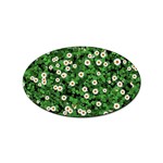 Daisies Clovers Lawn Digital Drawing Background Sticker Oval (100 pack) Front