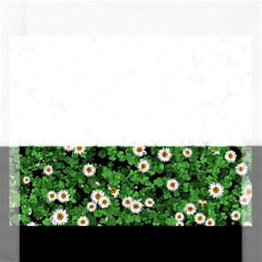 Daisies Clovers Lawn Digital Drawing Background Rectangular Jigsaw Puzzl by Ravend