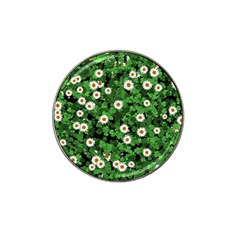 Daisies Clovers Lawn Digital Drawing Background Hat Clip Ball Marker by Ravend