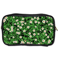 Daisies Clovers Lawn Digital Drawing Background Toiletries Bag (one Side) by Ravend