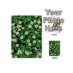 Daisies Clovers Lawn Digital Drawing Background Playing Cards 54 Designs (mini)