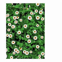 Daisies Clovers Lawn Digital Drawing Background Small Garden Flag (two Sides) by Ravend