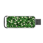 Daisies Clovers Lawn Digital Drawing Background Portable USB Flash (Two Sides) Front