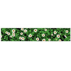 Daisies Clovers Lawn Digital Drawing Background Large Premium Plush Fleece Scarf  by Ravend