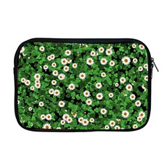 Daisies Clovers Lawn Digital Drawing Background Apple Macbook Pro 17  Zipper Case by Ravend