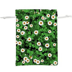 Daisies Clovers Lawn Digital Drawing Background Lightweight Drawstring Pouch (xl) by Ravend