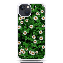 Daisies Clovers Lawn Digital Drawing Background Iphone 13 Tpu Uv Print Case by Ravend