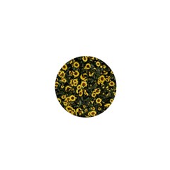 Sunflowers Yellow Flowers Flowers Digital Drawing 1  Mini Buttons