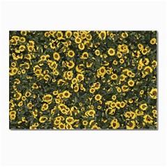 Sunflowers Yellow Flowers Flowers Digital Drawing Postcards 5  x 7  (Pkg of 10)