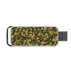 Sunflowers Yellow Flowers Flowers Digital Drawing Portable Usb Flash (one Side) by Ravend