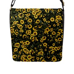 Sunflowers Yellow Flowers Flowers Digital Drawing Flap Closure Messenger Bag (L)