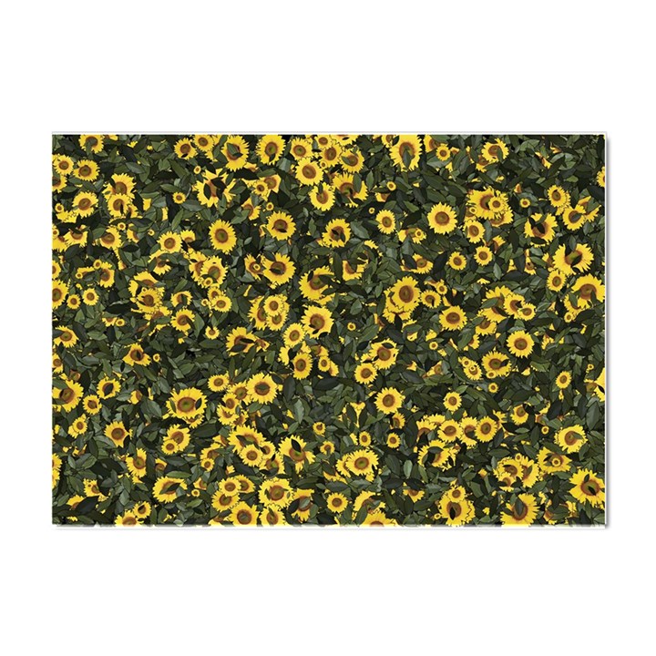 Sunflowers Yellow Flowers Flowers Digital Drawing Crystal Sticker (A4)