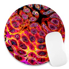 Fractal Black Texture Wallpaper Art Design Round Mousepad by Ravend