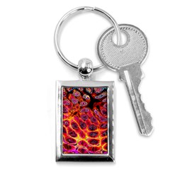 Fractal Black Texture Wallpaper Art Design Key Chain (rectangle) by Ravend