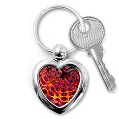 Fractal Black Texture Wallpaper Art Design Key Chain (heart) by Ravend