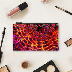 Fractal Black Texture Wallpaper Art Design Cosmetic Bag (small) by Ravend