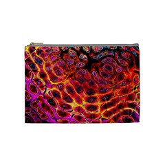 Fractal Black Texture Wallpaper Art Design Cosmetic Bag (medium) by Ravend