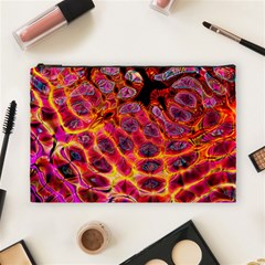 Fractal Black Texture Wallpaper Art Design Cosmetic Bag (large) by Ravend