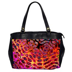 Fractal Black Texture Wallpaper Art Design Oversize Office Handbag (2 Sides) by Ravend