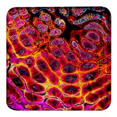 Fractal Black Texture Wallpaper Art Design Square Glass Fridge Magnet (4 Pack) by Ravend